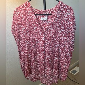 Treasure & Bond Red & White Floral Women’s Blouse